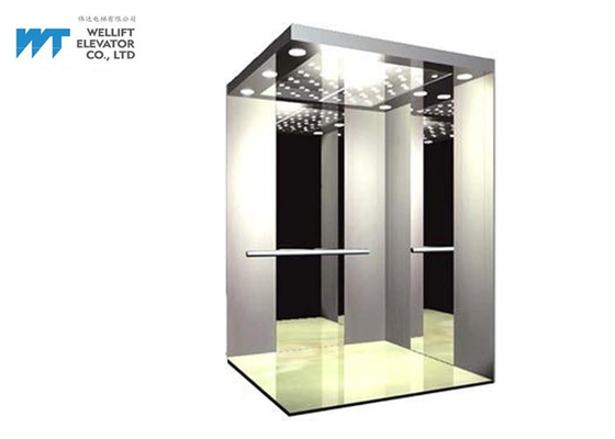 Elevador durável bonito do elevador do passageiro com a cabine de aço inoxidável do revestimento da linha fina do espelho