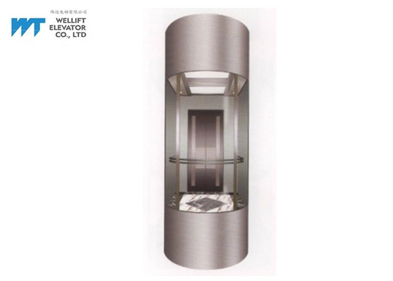 Elevadores de vidro comerciais semi circulares, sala padrão da máquina da configuração menos elevador