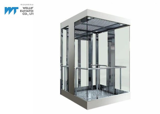 O elevador de vidro externo de baixo nível de ruído salvar o espaço de construção de 50% com sala pequena da máquina