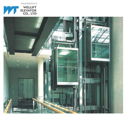 O elevador de vidro panorâmico do controle de VVVF adota a carga Gearless 630-1600KG da movimentação