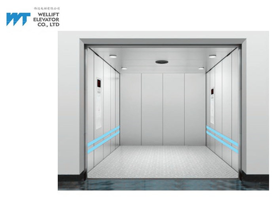 Cabine de aço inoxidável residencial de luxo do revestimento do elevador de frete com barreira de impacto
