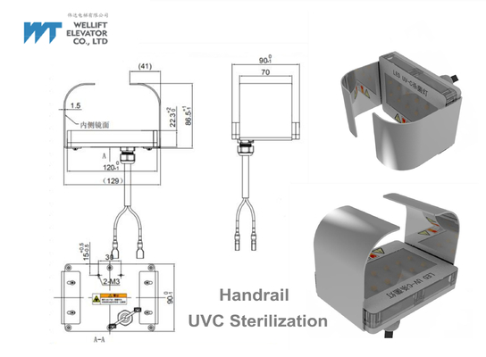 Anti lâmpada UVC da esterilização de COVID 19 para a escada rolante do passageiro